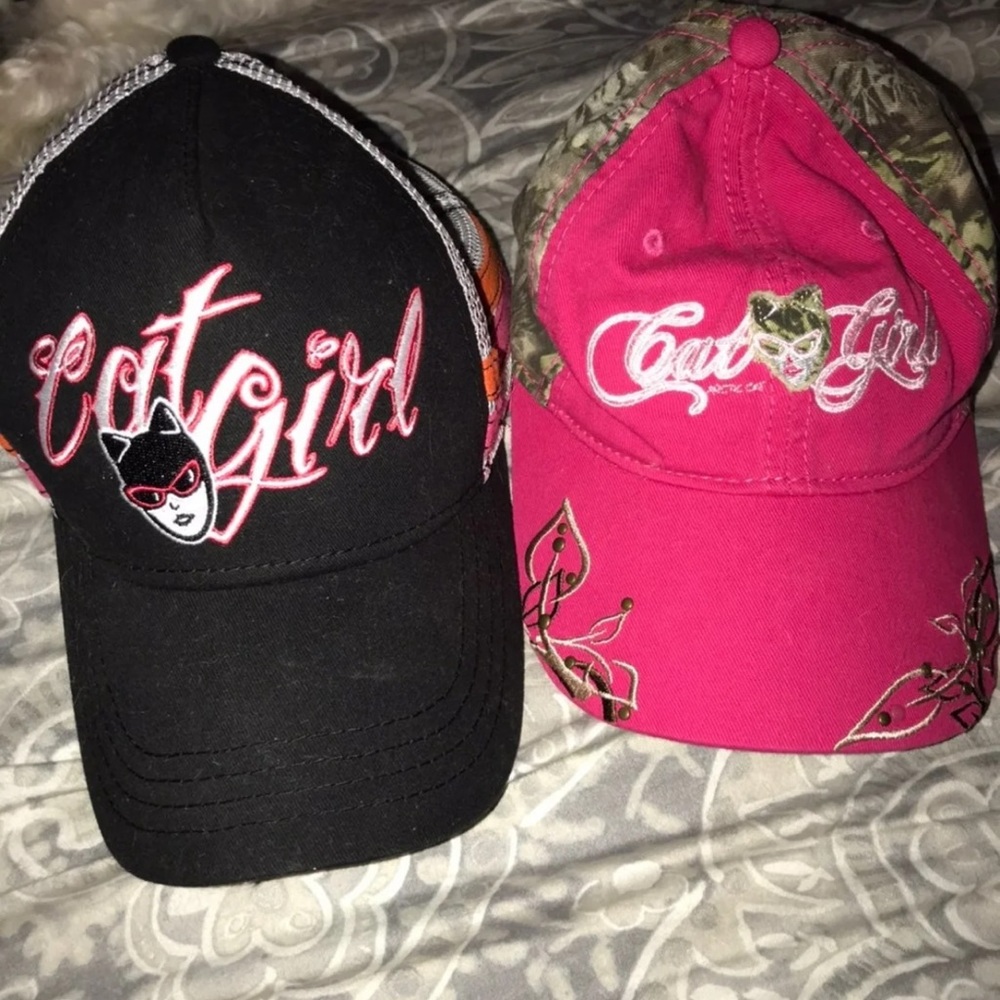 Cat girl baseball caps